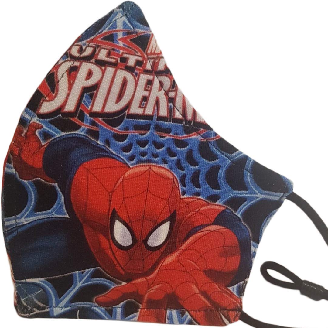 Sonata London Compatible For Adult, Men’s Face Mask, Spider-Man, Adjustable, Reusable, Washable, 3 Layers of Breathable 100% Cotton, Protection Filter, UK Seller, Blue
