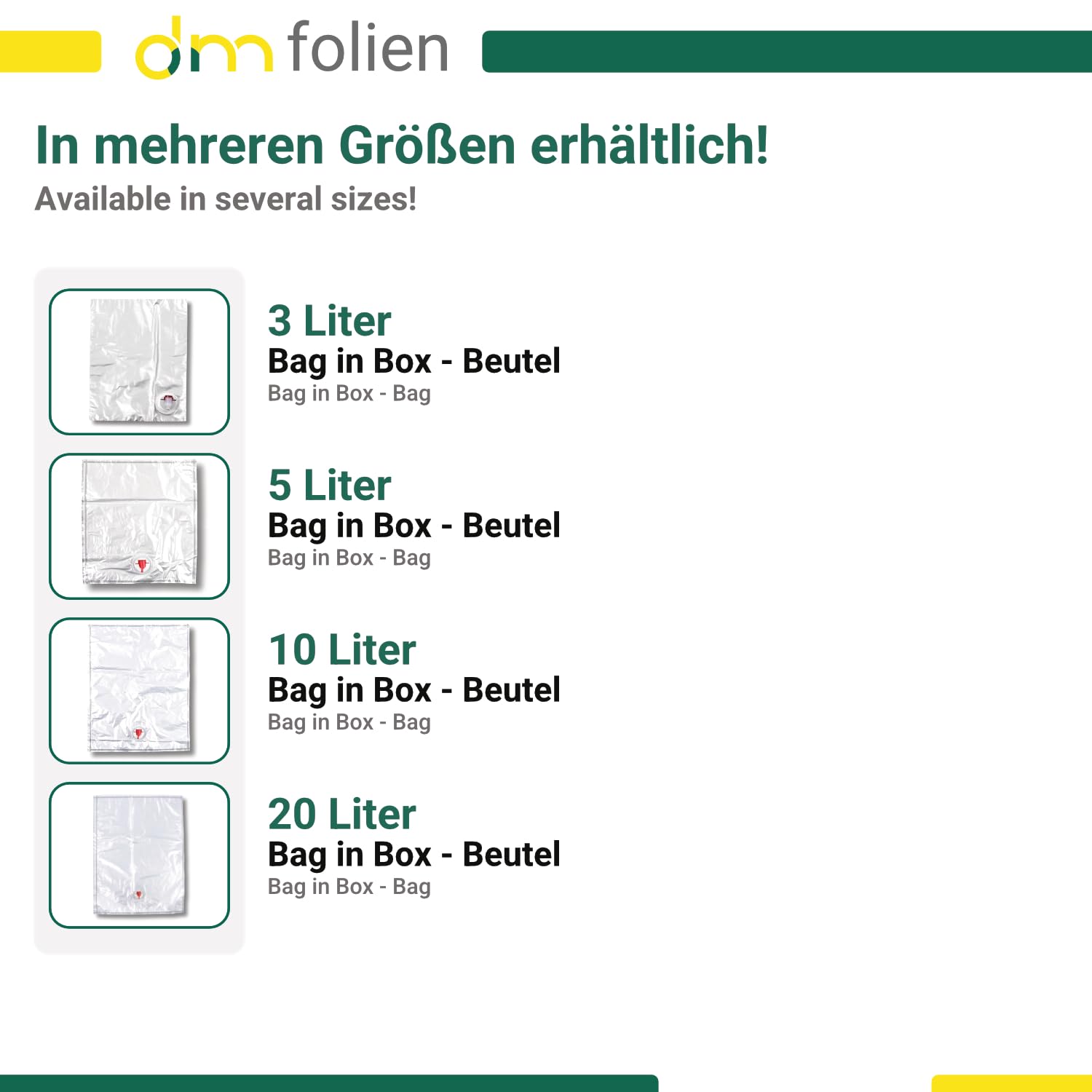dm-folien gmbh - Sacchetti per alimenti liquidi “Bag in Box”, sacchetti per vino, succo e mosto, 450, 5 l