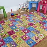 Alfombra para niños con diseño de Mariposas, de The Rugs House, Rosa, 100_x_150_cm