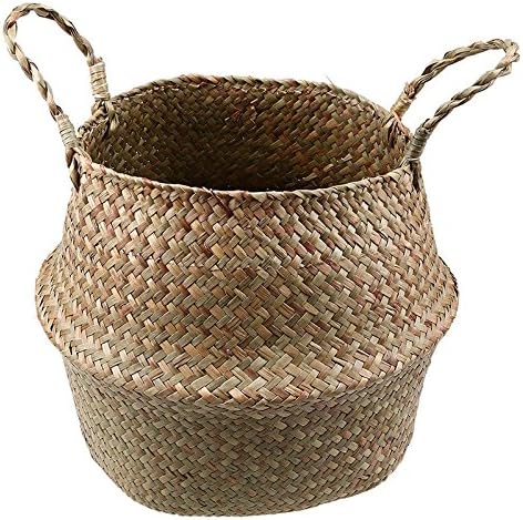 SOUFREY Natural Seagrass Laundry ,Storage & Plant Basket (SMALL-11")