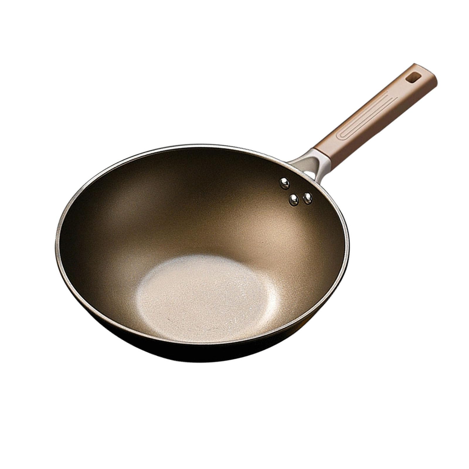 Nzzkoides Titanium Alloy Wok Pan, Kitchen Woks & Stir-Fry Pans Nonstick, Chef's Pan, PFOA-free Healthy Woks for Frying Stew, Cookware for All Stovetops(Size:34CM)