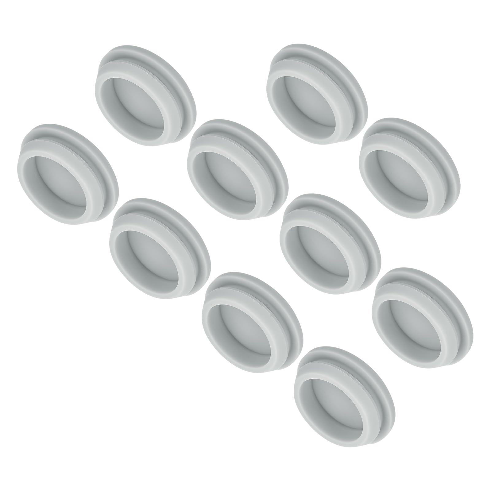 MECCANIXITY 10pcs Silicone Snap in Locking Hole Plugs,28mm/1.1 Inch Mounting Diameter Narrow Groove Width 2.5mm Panel Seal Cover Round for Kitchen Bulkheads Waterproof Sealing Plugs Grey