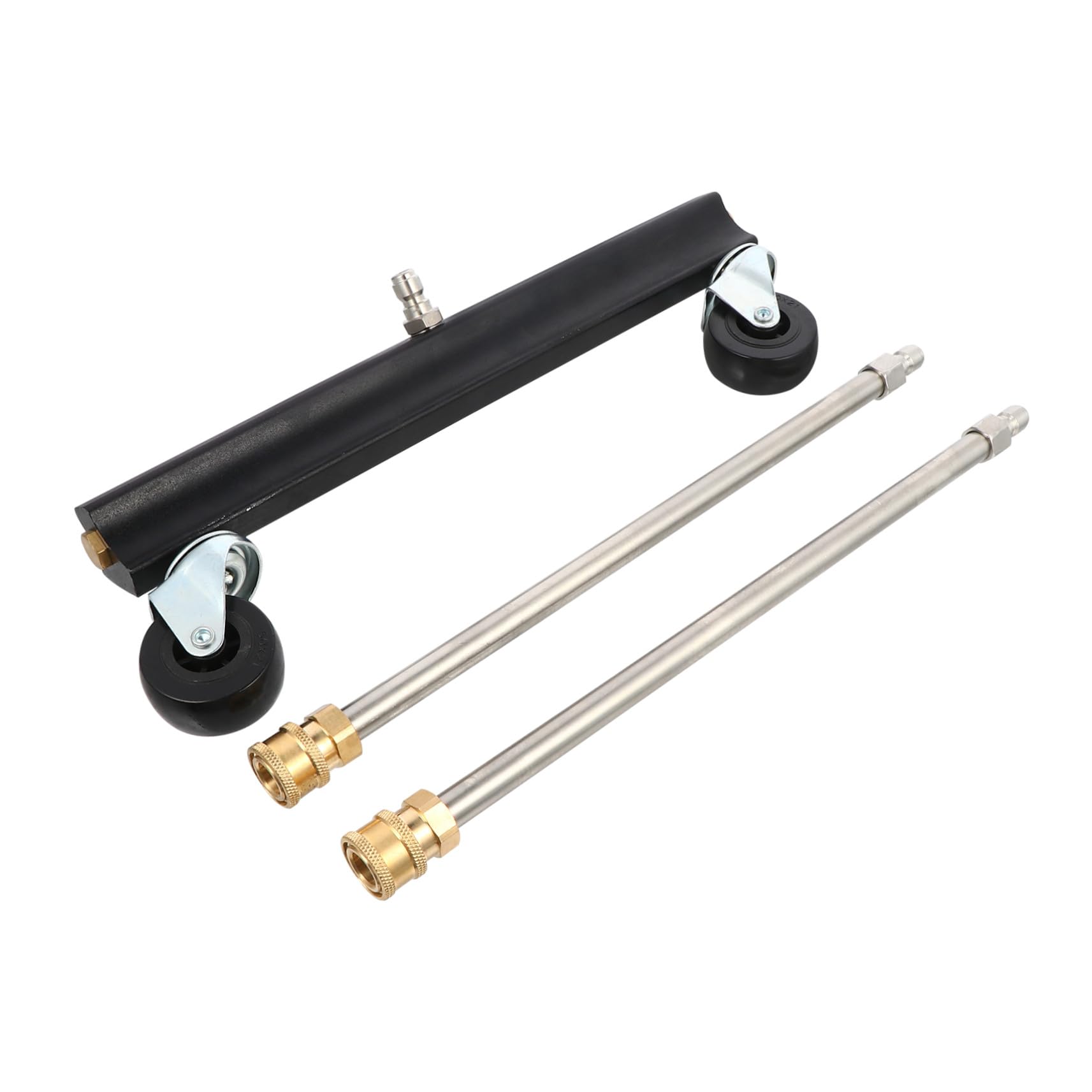 NOLITOY Cepillo de Limpieza para Chasis de Coche Ruedas Giratorias, Acero Inoxidable y Latón, Adecuado para Limpiar Suelos y Remolques Hidrolavadora