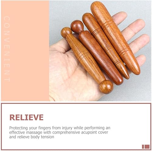 Miniatura 4 de HEALLILY Palo de masaje de pies, pluma de acupresión de madera natural para reflexología, herramienta de masaje ergonómica para pies para uso