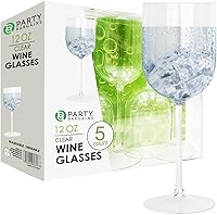 Vista 13 de PARTY BARGAINS Copas de vino de plástico desechables de 12 onzas, resistentes a las roturas, sin BPA, para bodas, eventos y entretenimiento al aire