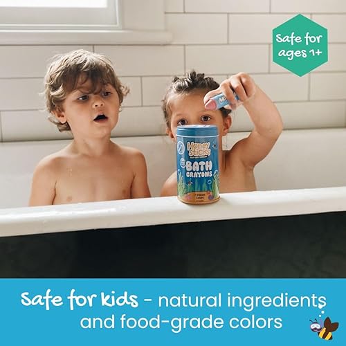 Miniatura 3 de Honeysticks Crayones de baño súper jumbo no tóxicos (paquete de 7) para niños pequeños de 1 a 3 años y niños de 4 a 8 años, crayones de cera de