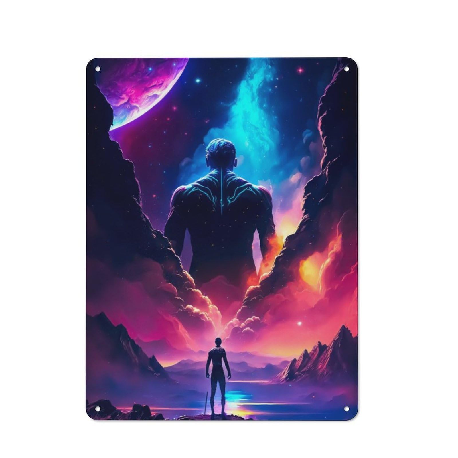 Junmoney Celestial Man Tin Wall Plaque 40X30cm With For Studio Or Craft Room, For Cooler-Season Styling In Studio And Craft Room
