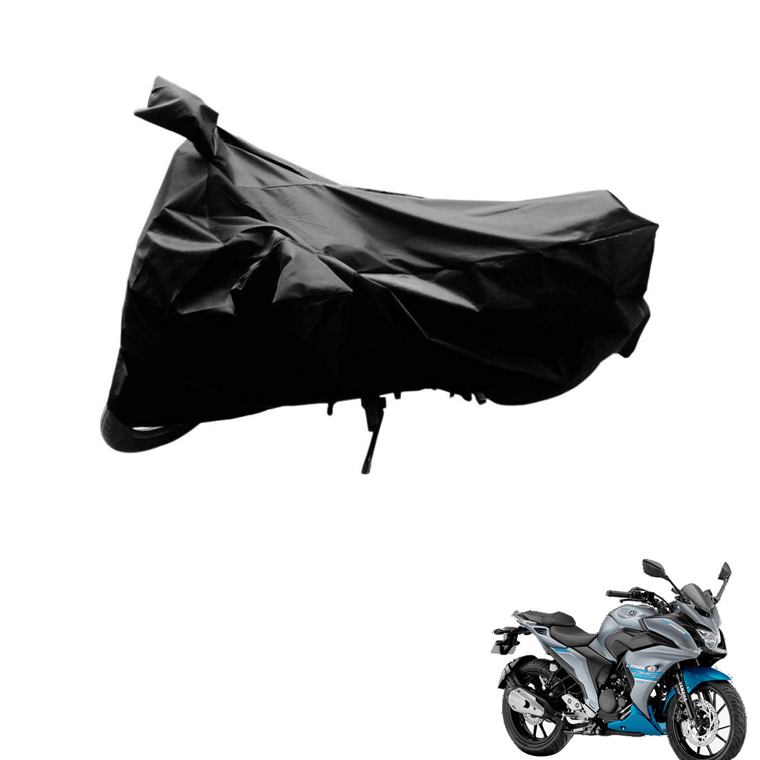 AutoRetail Two Wheeler Polyster Cover for Fazer (Mirror Pocket, Black Color)