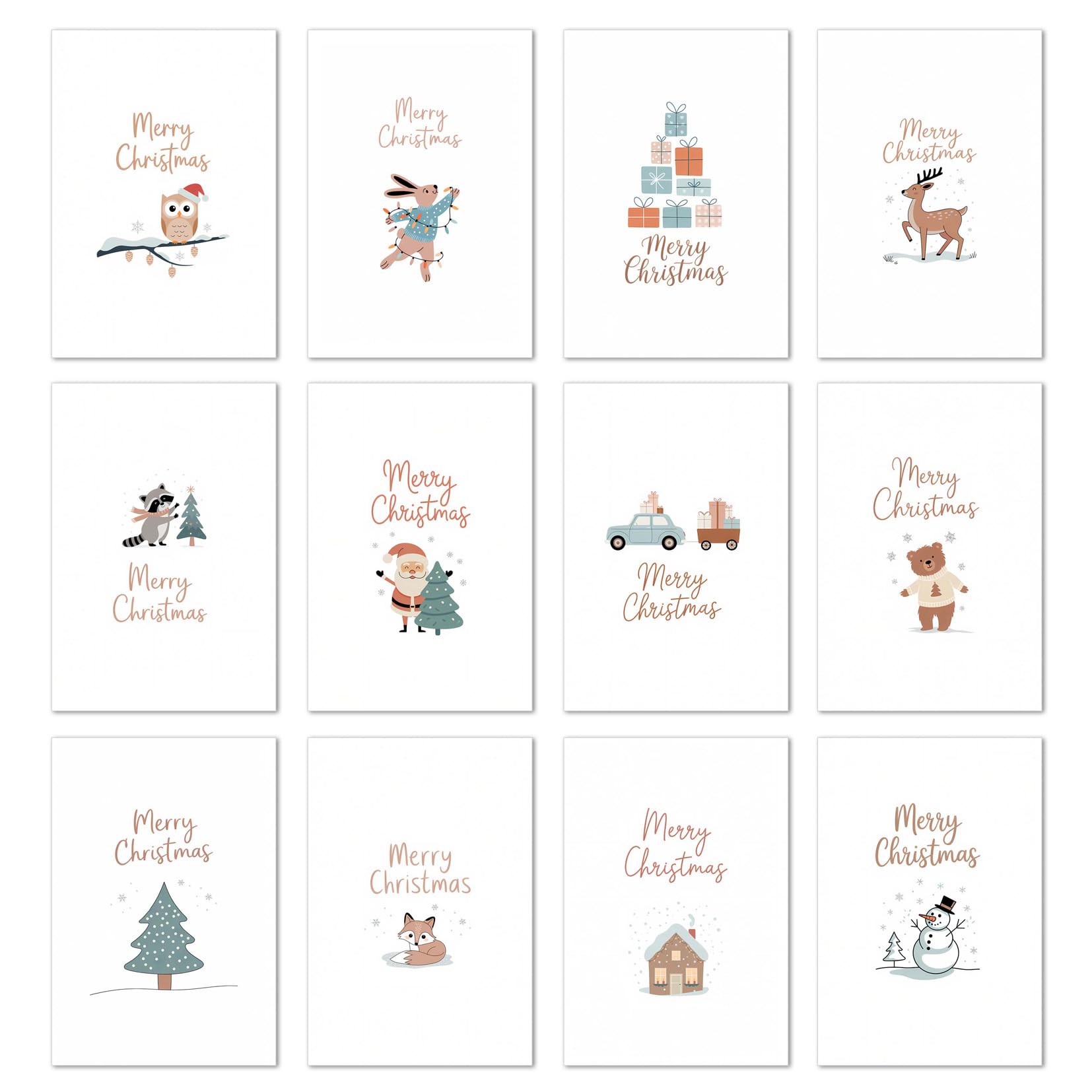 Edition Seidel Set of 12 Exclusive Premium Christmas Cards with Envelopes. Double/Folding Card Postcard Greeting Merry Christmas Xmas for Family and Friends