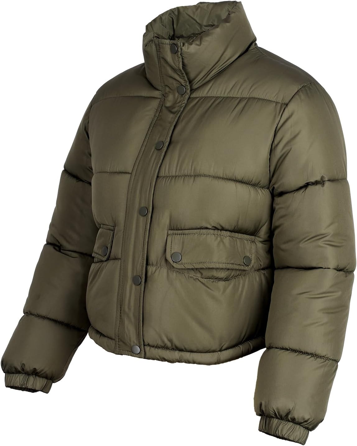 Women's Winter Cropped Puffer Jacket Coat Short Warm Quilted Fashion Jacket - Image 2