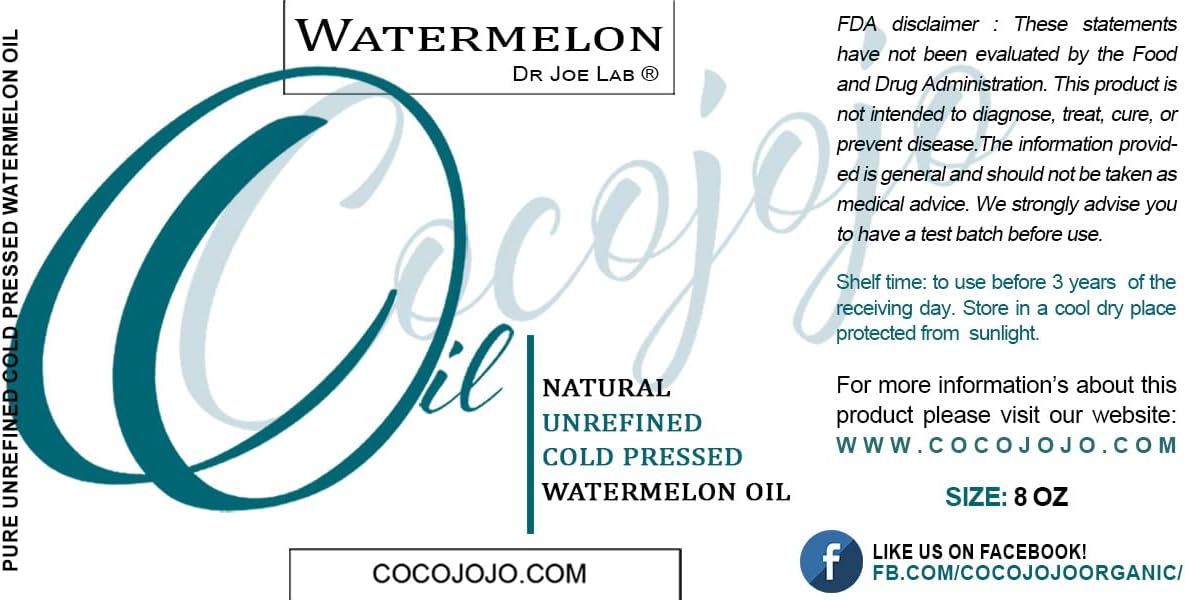 Watermelon Seed Oil - Pure, Unrefined, Cold Pressed, Virgin, Carrier Oil - 8 oz - for Hair, Skin, Nails, Body, Facial Hair - All Natural Antioxidant Moisturizing Hydrating - Image 2