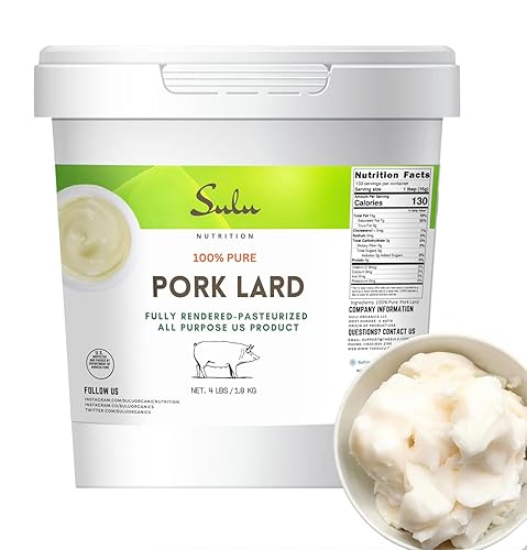Miniatura 2 de 4 libras de manteca de cerdo totalmente renderizada, lista para comer, apta para todo propósito, apta para ceto-paleo
