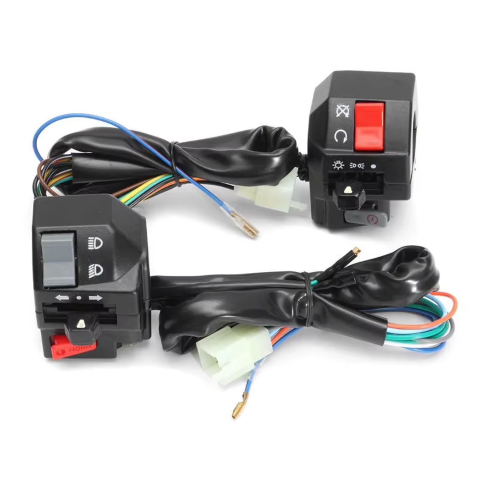1 Par De Interruptores para Manillar De Motocicleta Compatible con Yamaha SRZ MTR Luces Antiniebla Claxon Intermitentes Arranque Eléctrico.