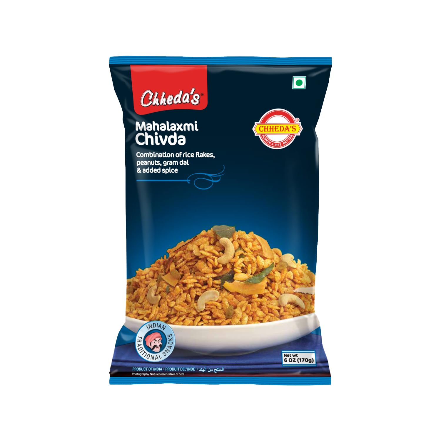Chheda's Mahalaxmi Chivda 170g | Authentic Indian Namkeen | Crunchy & Light Snack Mix | Traditional Indian Savory | 100% Vegetarian