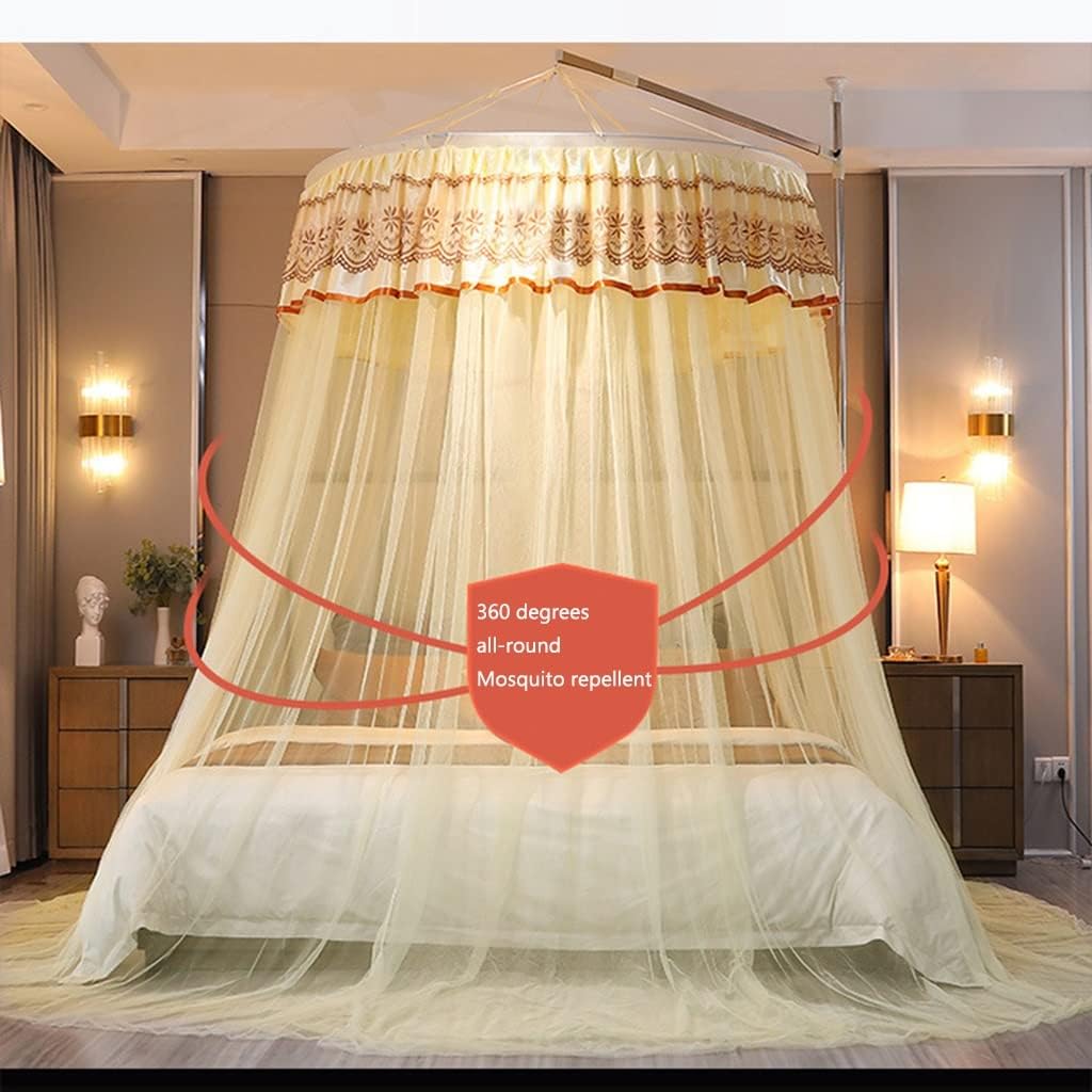 Mosquito Net for Bed Punch-Free Installation Bed Canopy for Girls Hanging Bed Net for Single to King Size Double Beds Ideal for Bedroom Decorative
