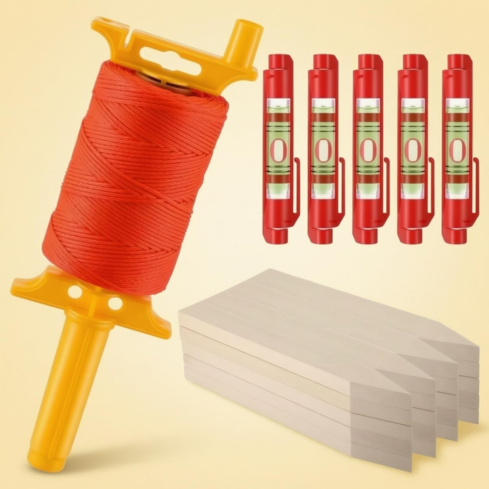kowaku Avvolgitore Corda da Giardinaggio Rotolo Guida Tracciamento Corda Nylon Visibile Pioli Giardino Mini a Clip Impugnatura Comoda Organizzazione su
