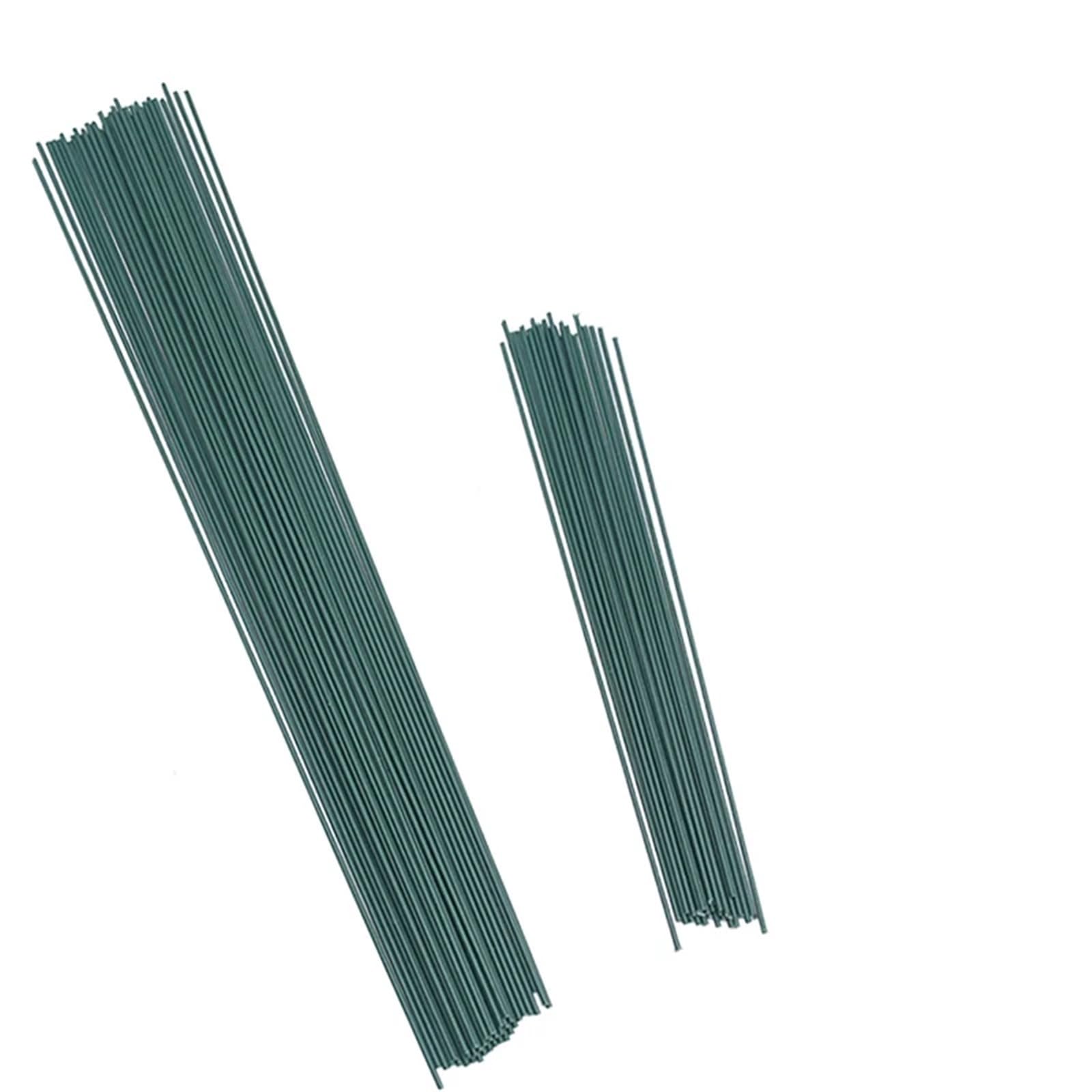 HUWOYG 100Pcs Artificial Green Flower Stem DIY Floral Material Handmade Wire Accessoies for Wedding Home Decoration For DIY(40cm)