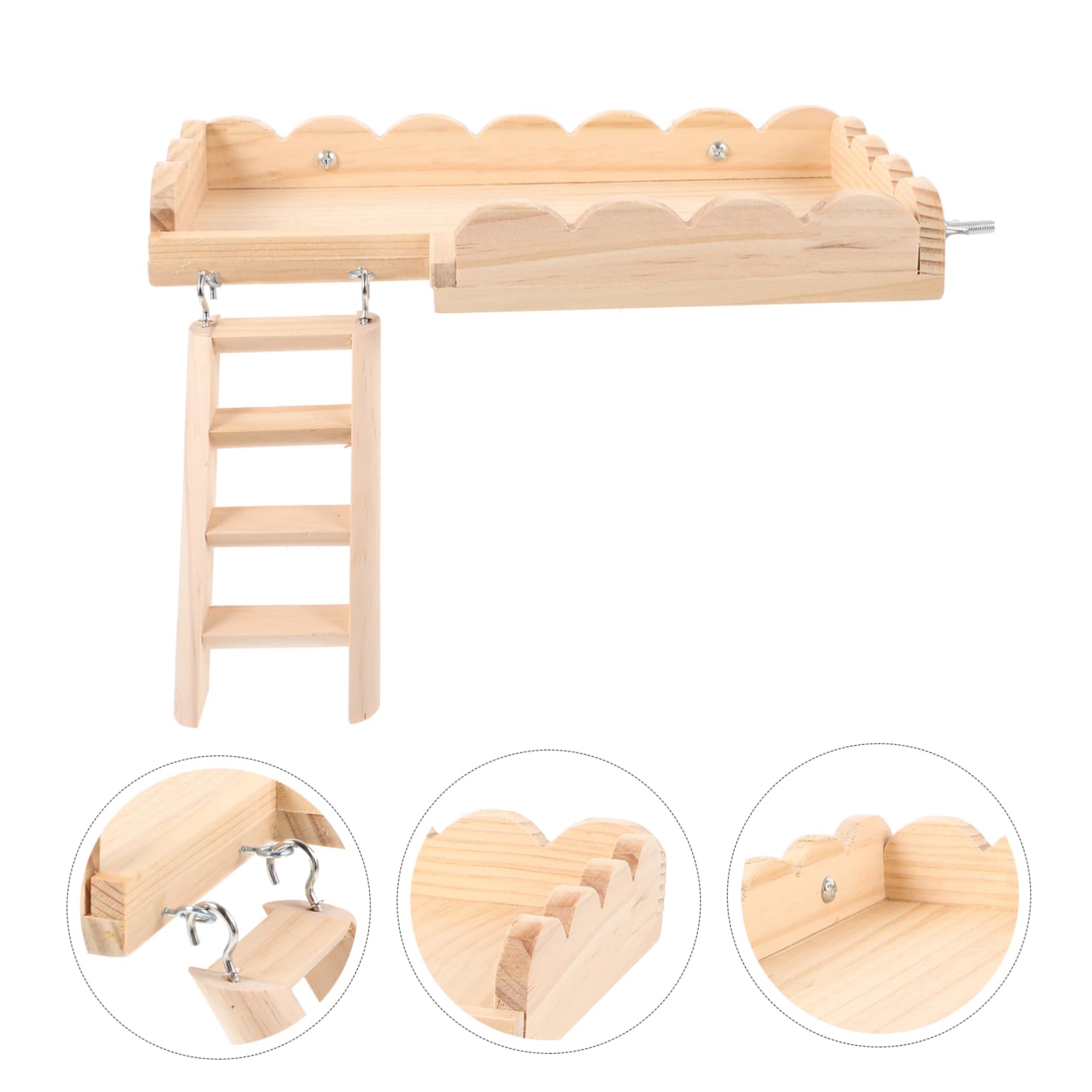 ibasenice Hamster Plattformspielzeug mit Glatten Kanten und Runder Form Inklusive Kletterleiter für Hamster Käfig als Spiel und Ruheplattform in Khaki