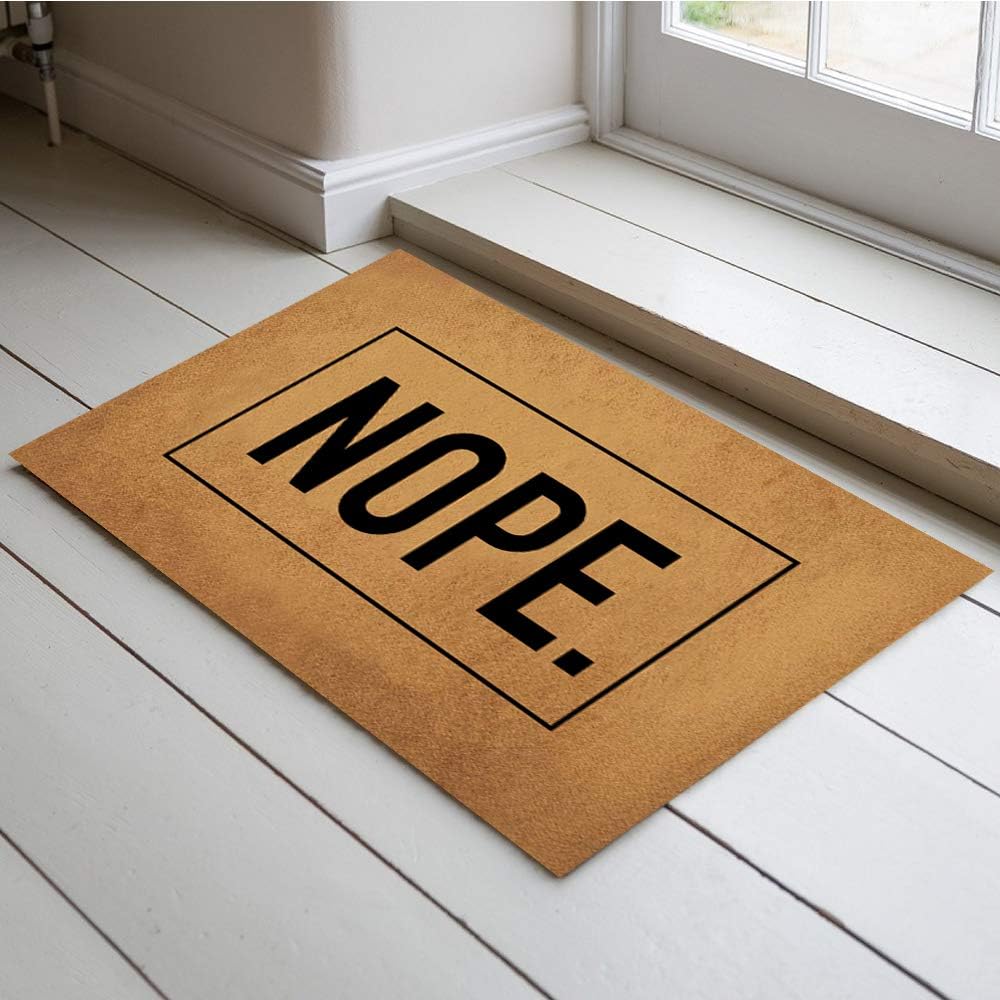 ackey&Smith Welcome Mat | Nope Door Mat | Entryway Outdoor Floor Mat | Non Slip Doormat Felt Fabric 23.6-Inch by 15.7-Inch