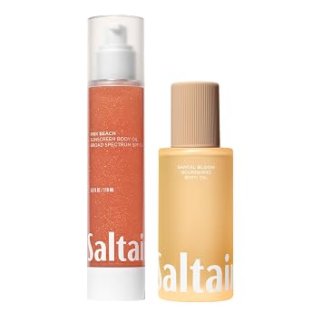Saltair SPF & Hydrating Body Duo SPF 50 Dry Body Oil + Santal Bloom After-Shower Oil | Lightweight, Non-Greasy Moisturizing Set