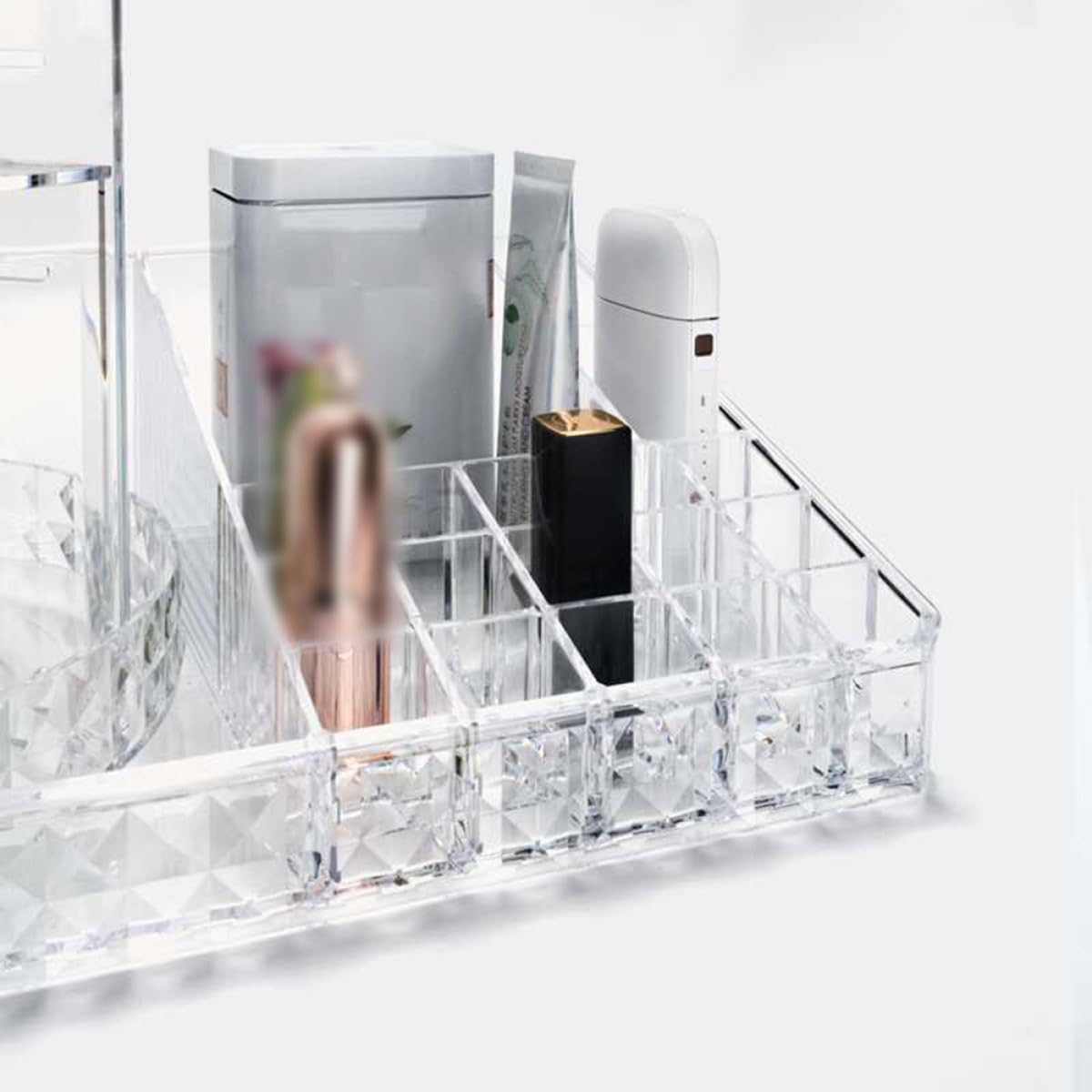 PACKOVE Organisateur de Maquillage Acrylique Transparent Rangement Cosmétique Rotatif pour Coiffeuse Salle de Bain et Chambre Pratique pour Accessoires et Soins Peau