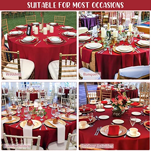 8 Pack Thick Premium Round Tablecloth 90 Inch Red Round Table Covers Bulk Washable Polyester Fabric Round Table Clothes For Wedding Party Reception Banquet Buffet Restaurant (Red, 90 Inch) #TOP5