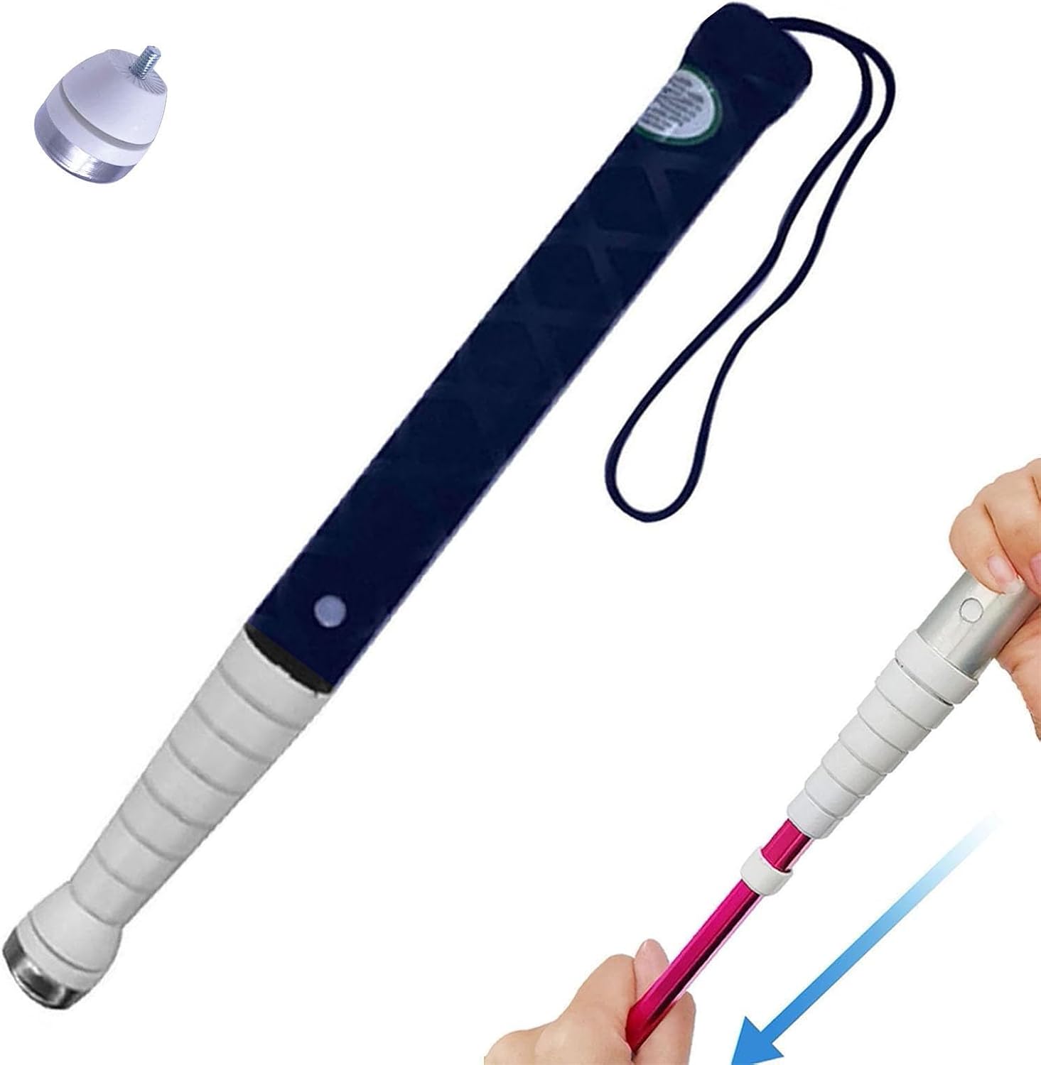 Telescopic Blind Cane - Titanium Alloy Reflective Blind Elderly Guide Cane for Mobility Aids Assist Tool, Lnclude Nylon Bag + Optional Crutch tip