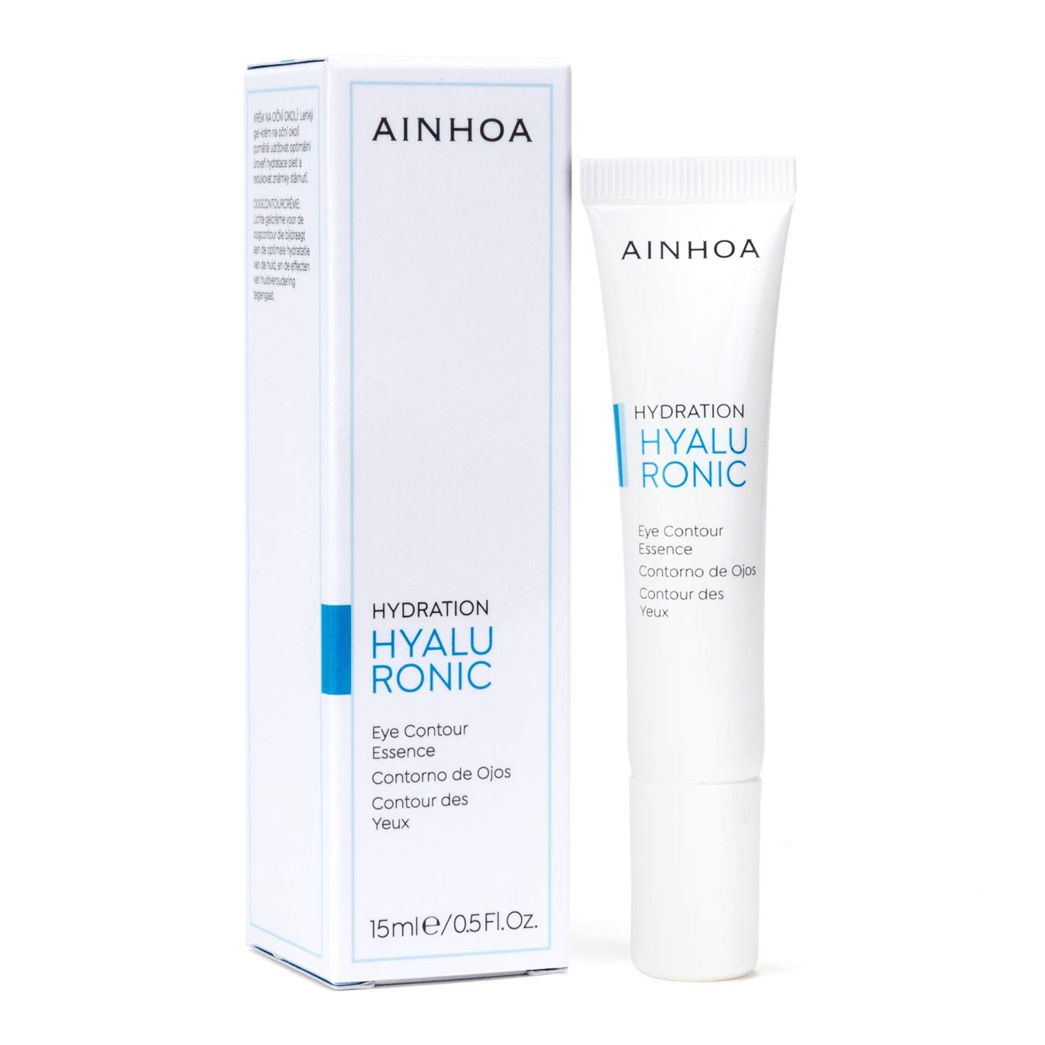 AINHOA Cosmetics | Contorno de Ojos con Ácido Hialurónico 15 ml | HYALURONIC Hidratante Intensivo, Antiarrugas, Corrector ojeras, Antiojeras Mujer – Día/Noche - Calidad Profesional