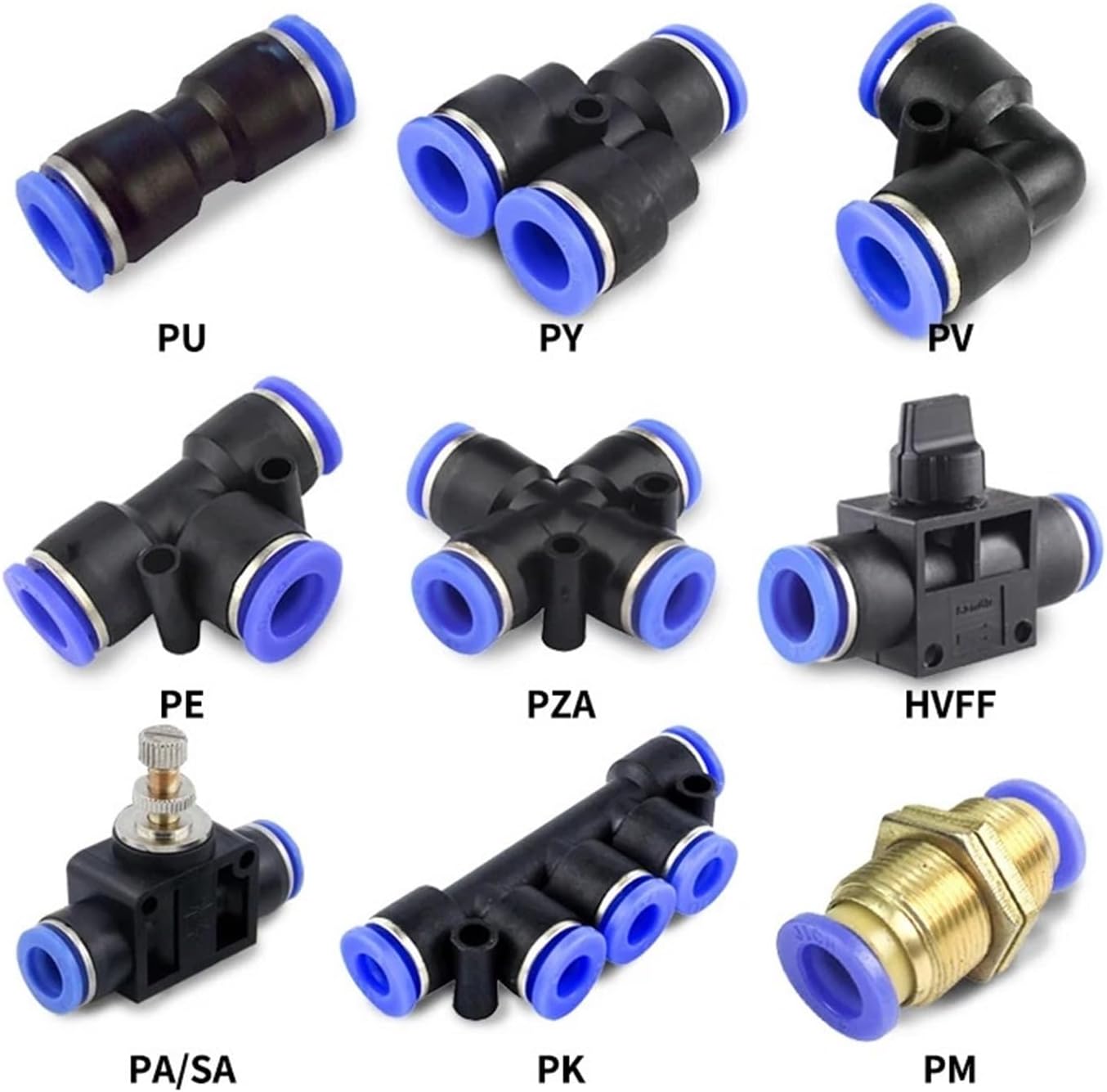 30/40/50/60/70 Pieces Pneumatic Connectors Air Push-On Plastic Connectors 6/8/10/12mm Air Pipe Quick Connectors PU Air Hose(PURPLE,10mm)