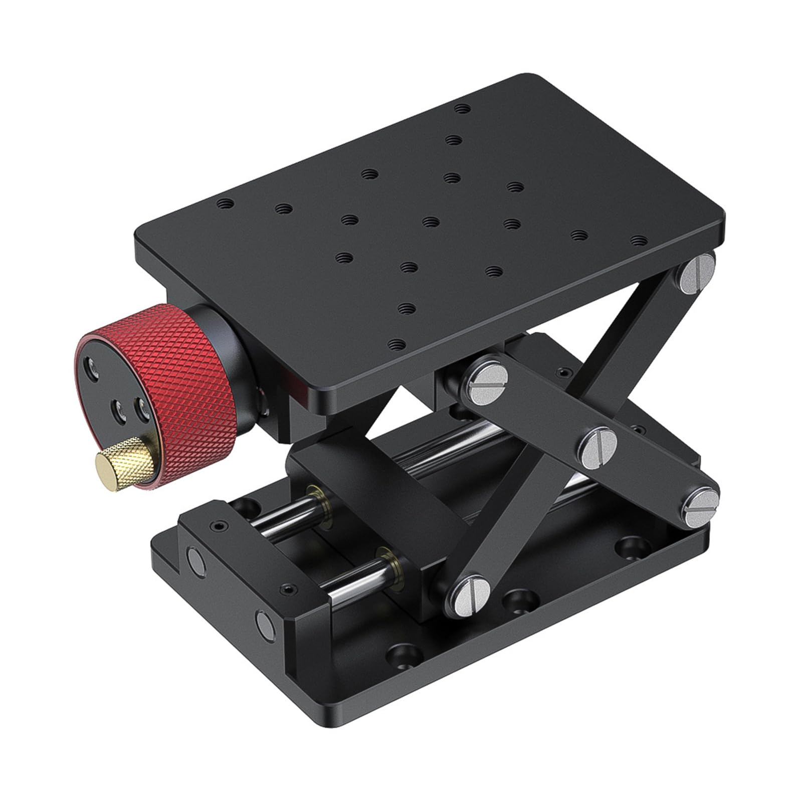 Woedpez Red Manual Laboratory Scissor Lift Table Aluminum Manual Platform Lab Elevator Scissor Type Lifting Stable Platform For Scientific Research
