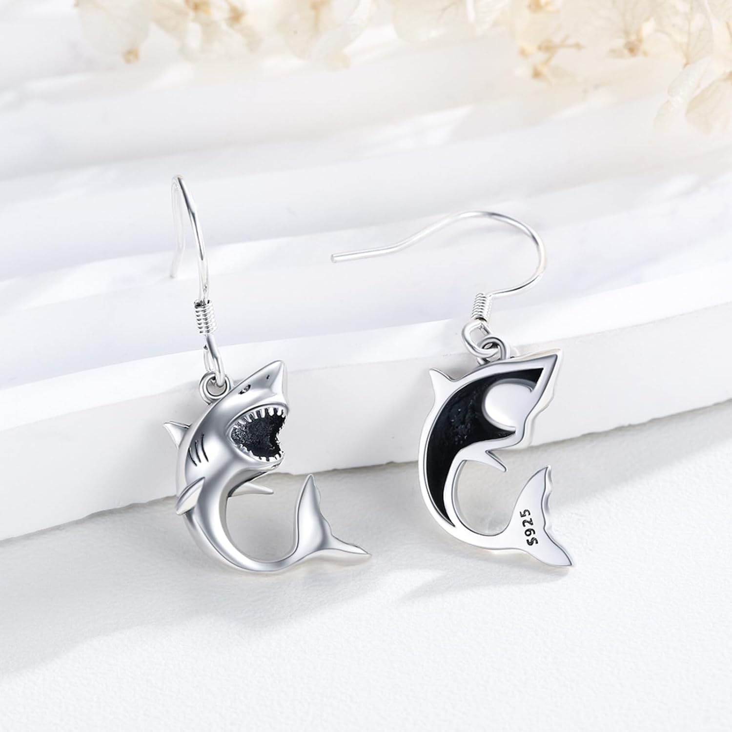 925 Sterling Silver Animal & Nature Earrings for Women, Hypoallergenic Dangle Drop Leverback Earrings with Crystals, Gift for Mom Wife Her for Mother’s Day, Birthday, Graduation, Christmas - Image 2