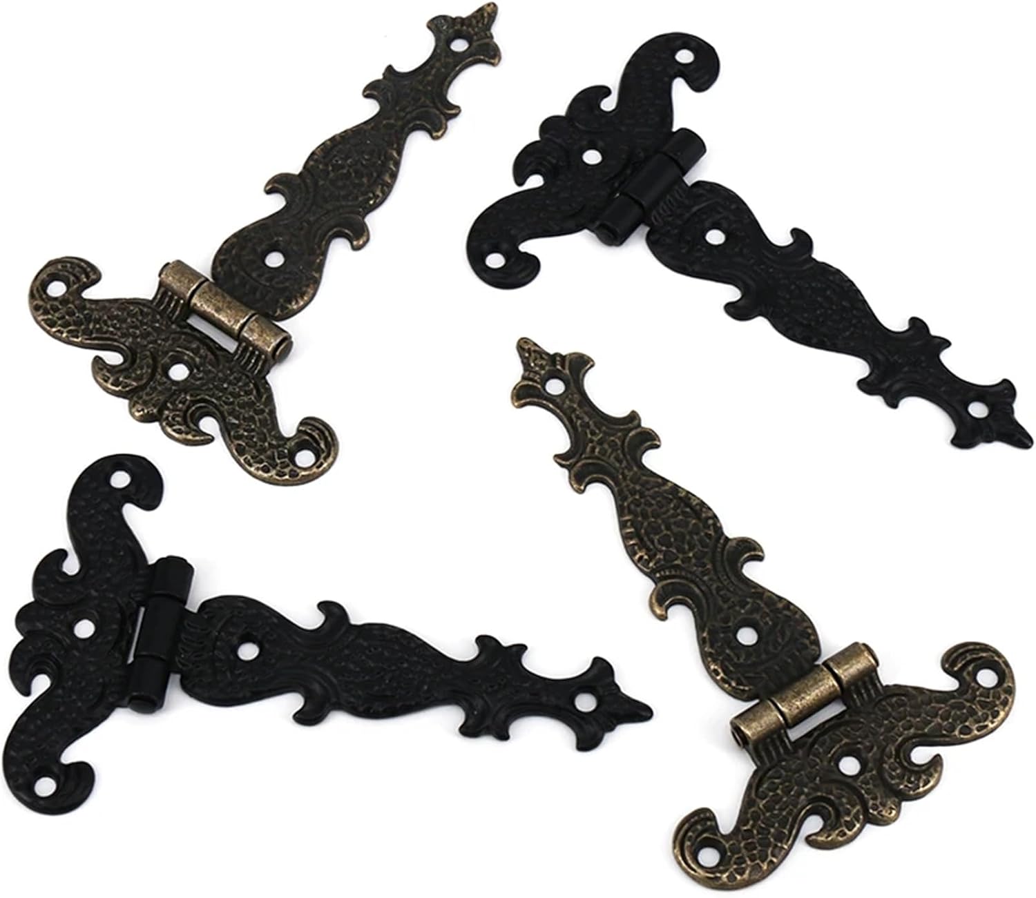 113 * 69mm Antique Bronze/Black Door Hinge Hardware Accessories 2Pcs(O)