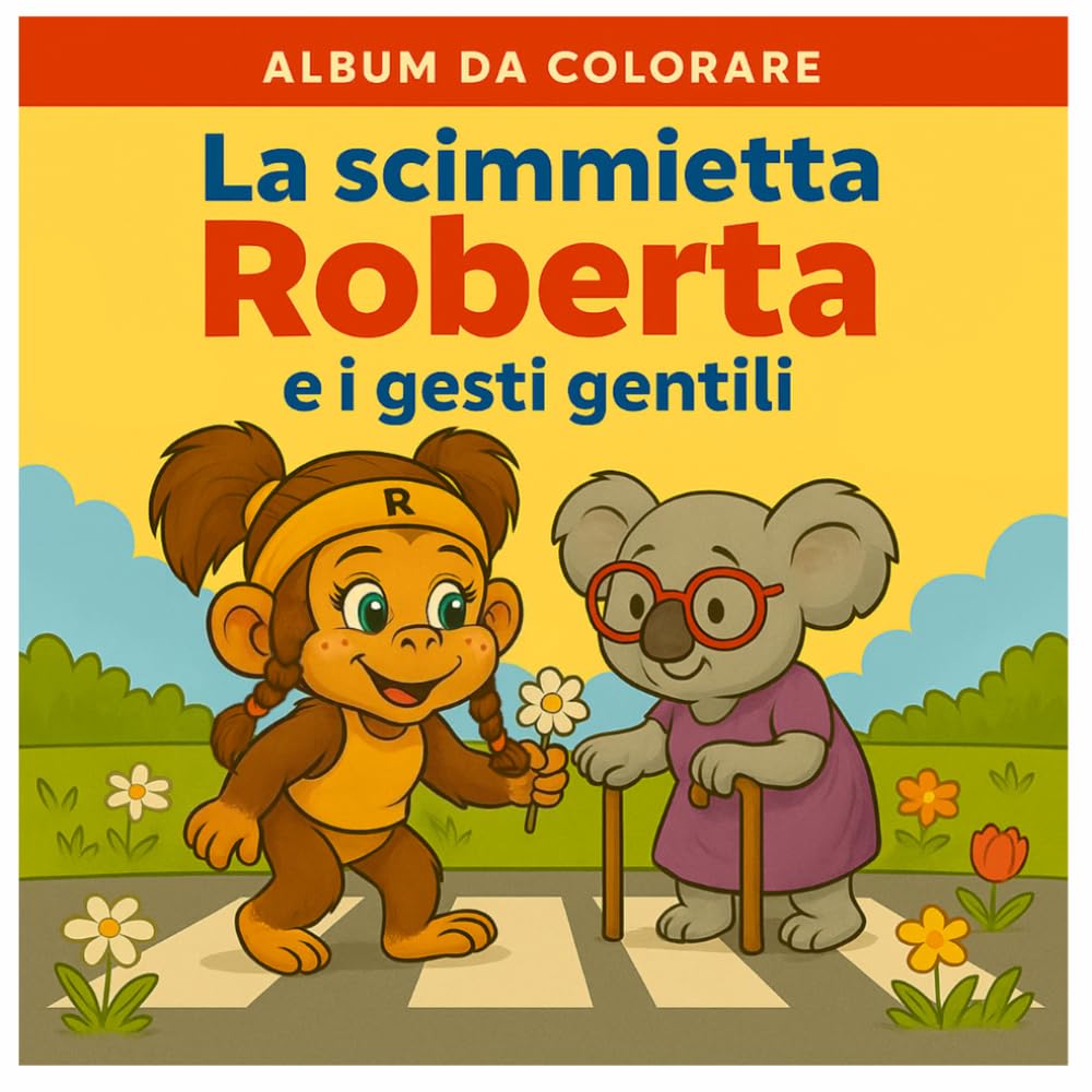 La Scimmietta Roberta e i gesti gentili: Album da colorare con 50 gesti gentili, per bambini 3-7 anni (Scimmietta Roberta: Libri da Colorare)