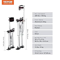 Vista 7 de VEVOR Pilotes de herramientas de aluminio ajustables de 18 a 30 pulgadas, zancos de trabajo antideslizantes duraderos con rodilleras protectoras