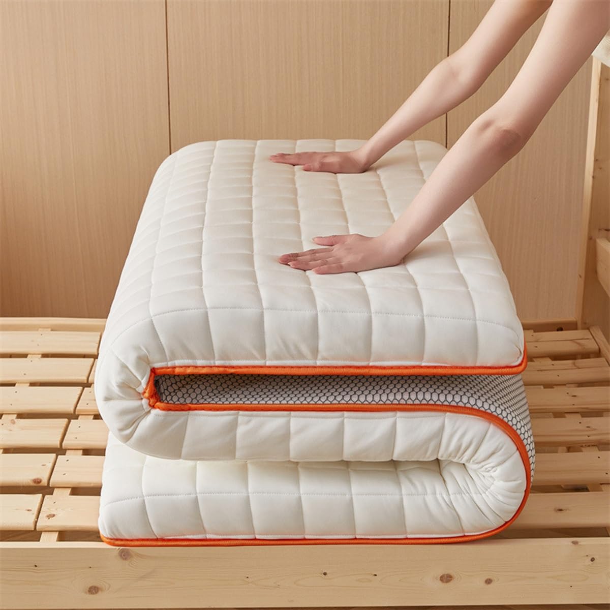 Japanese Futon Mat, Tatami Mat Sleeping Pad, Japanese Floor Mattresses Soft Breathable Skin Friendly Futon Mattress,Student Dormitory Sleeping mat for Guests Dormitories Camping Sofas(Gray,150x200CM)