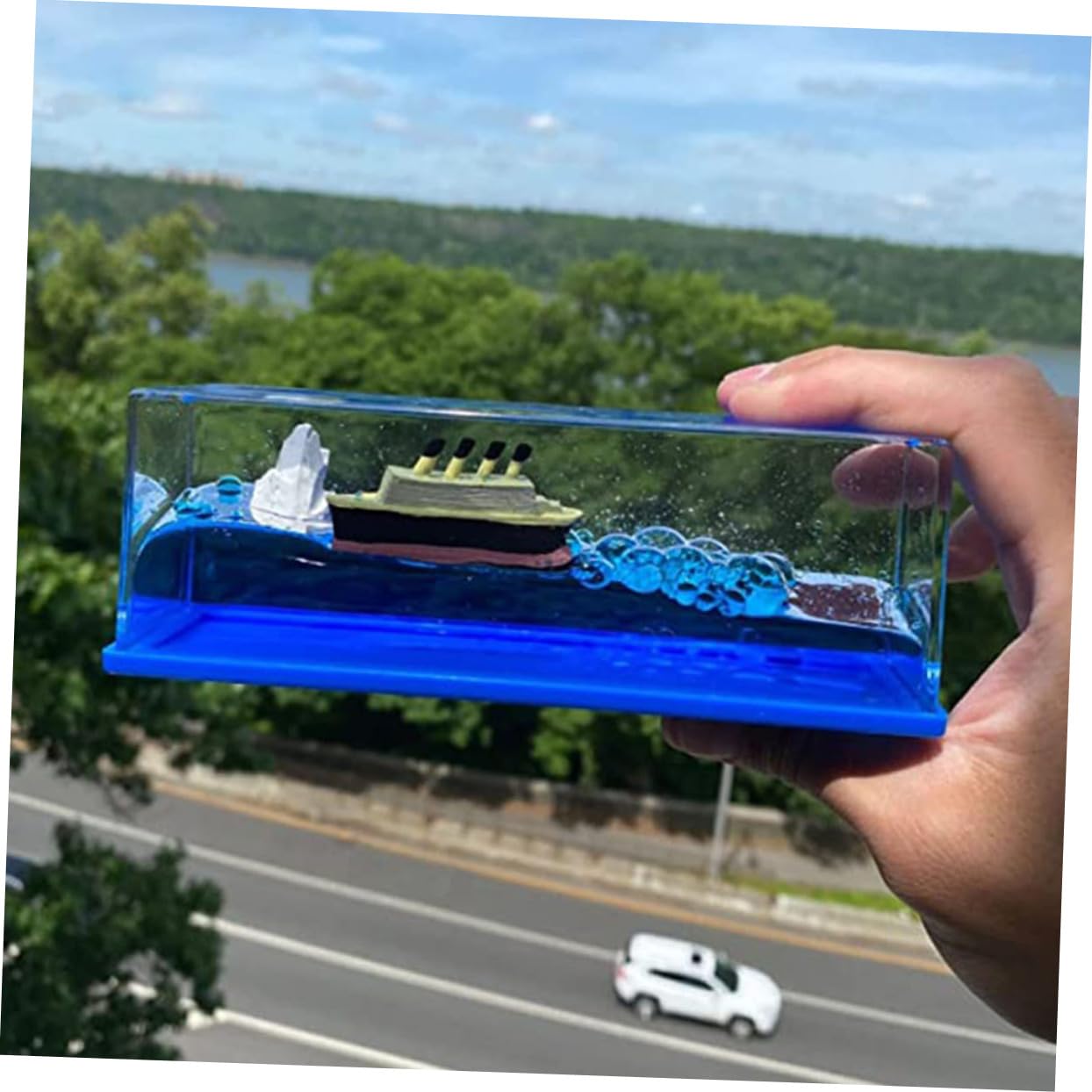 GLEAVI Handmade Cruise Ship Decoration Drift Bottle Model for Home Office Decor Unique Present Idea for Women Premium Nautical Tabletop Ornament Elegant Sea Inspired Decor