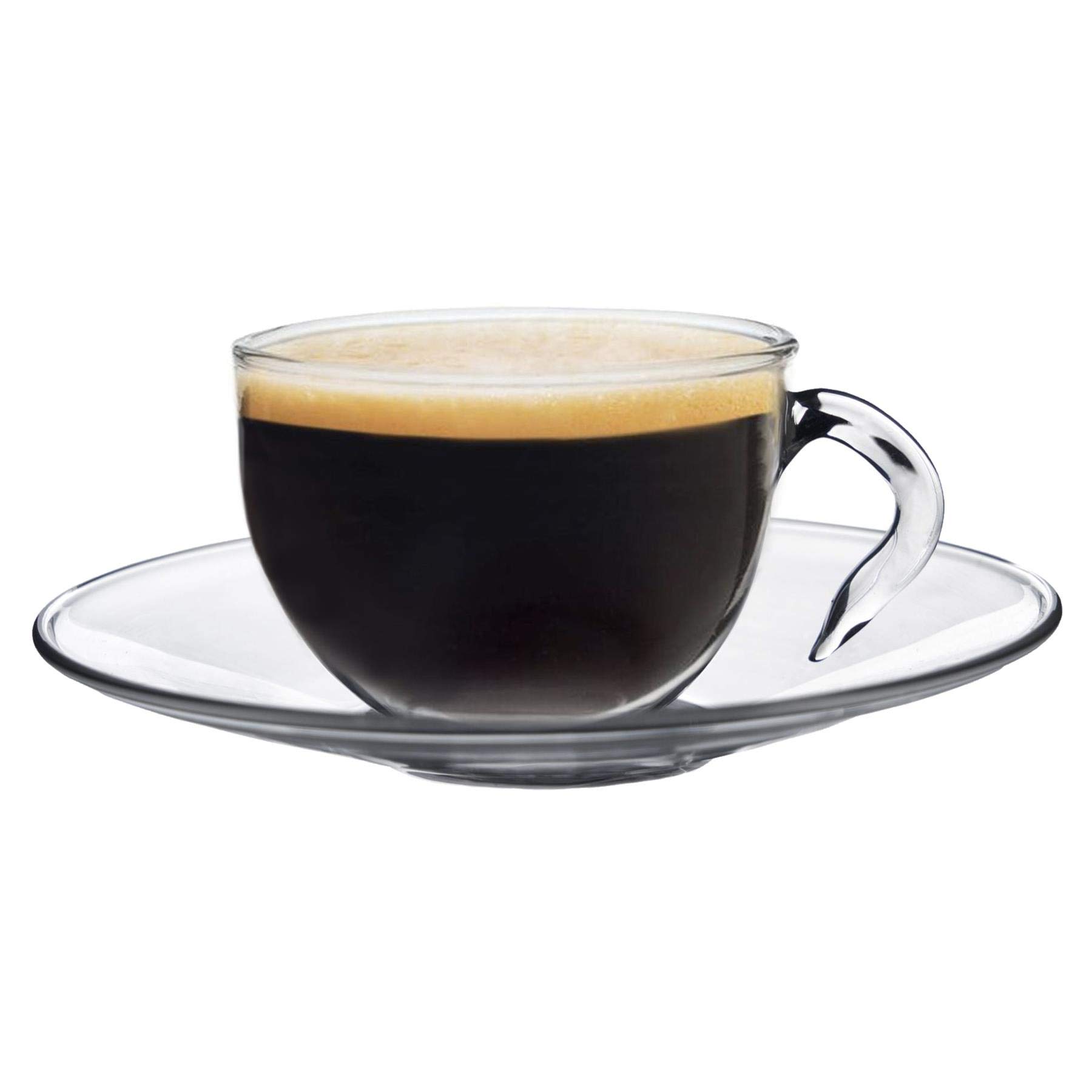 Argon Tableware Glass Espresso Cup & Saucer Set - 60ml