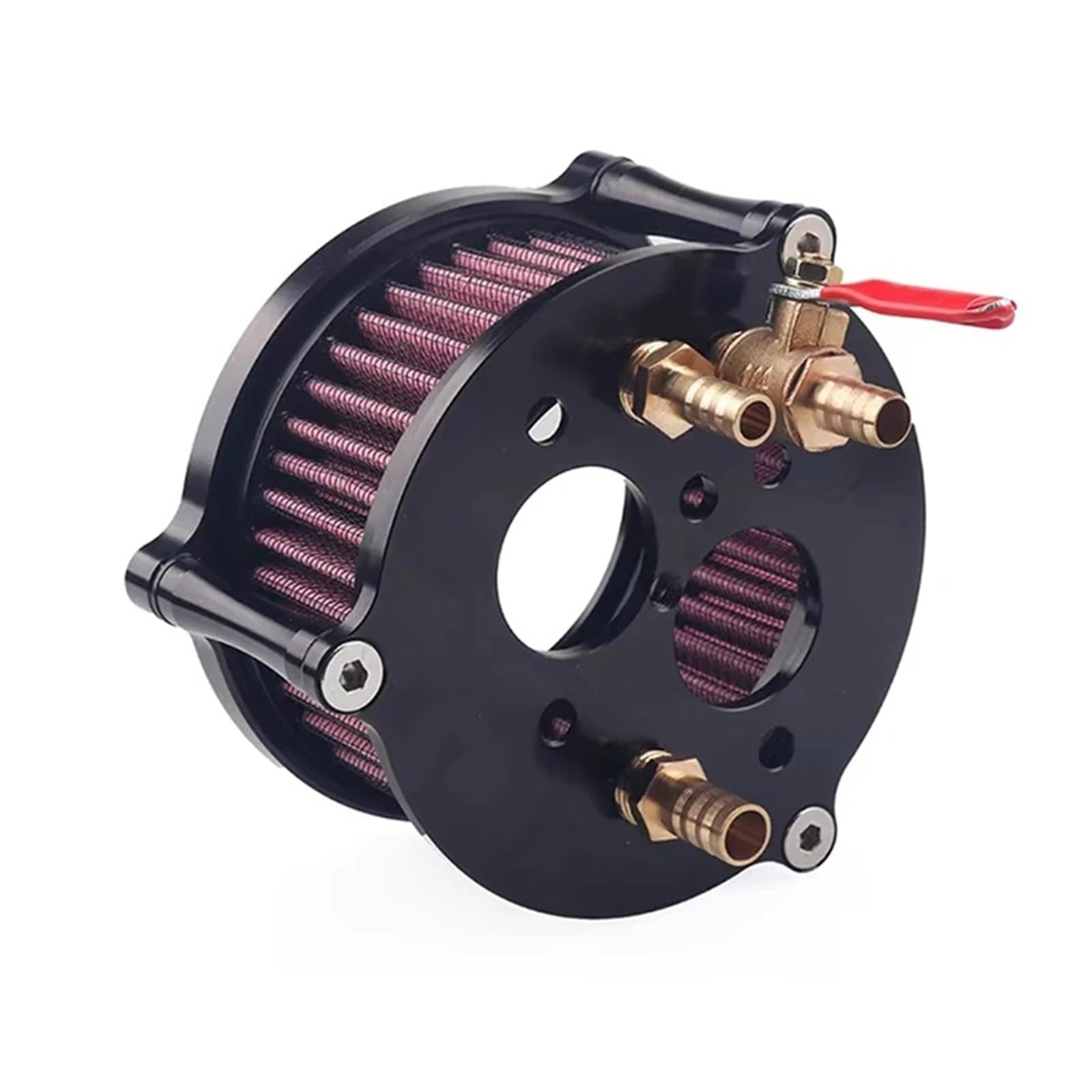 Filtr powietrza motocyklowy Vintage Air Cleaner Intake Systems pasuje do Benda BD 300 KEEWAY-BENDA V302C Keeway V-Cruise 125 Konstrukcja dwuwarstwowa stalowa‌(Black)