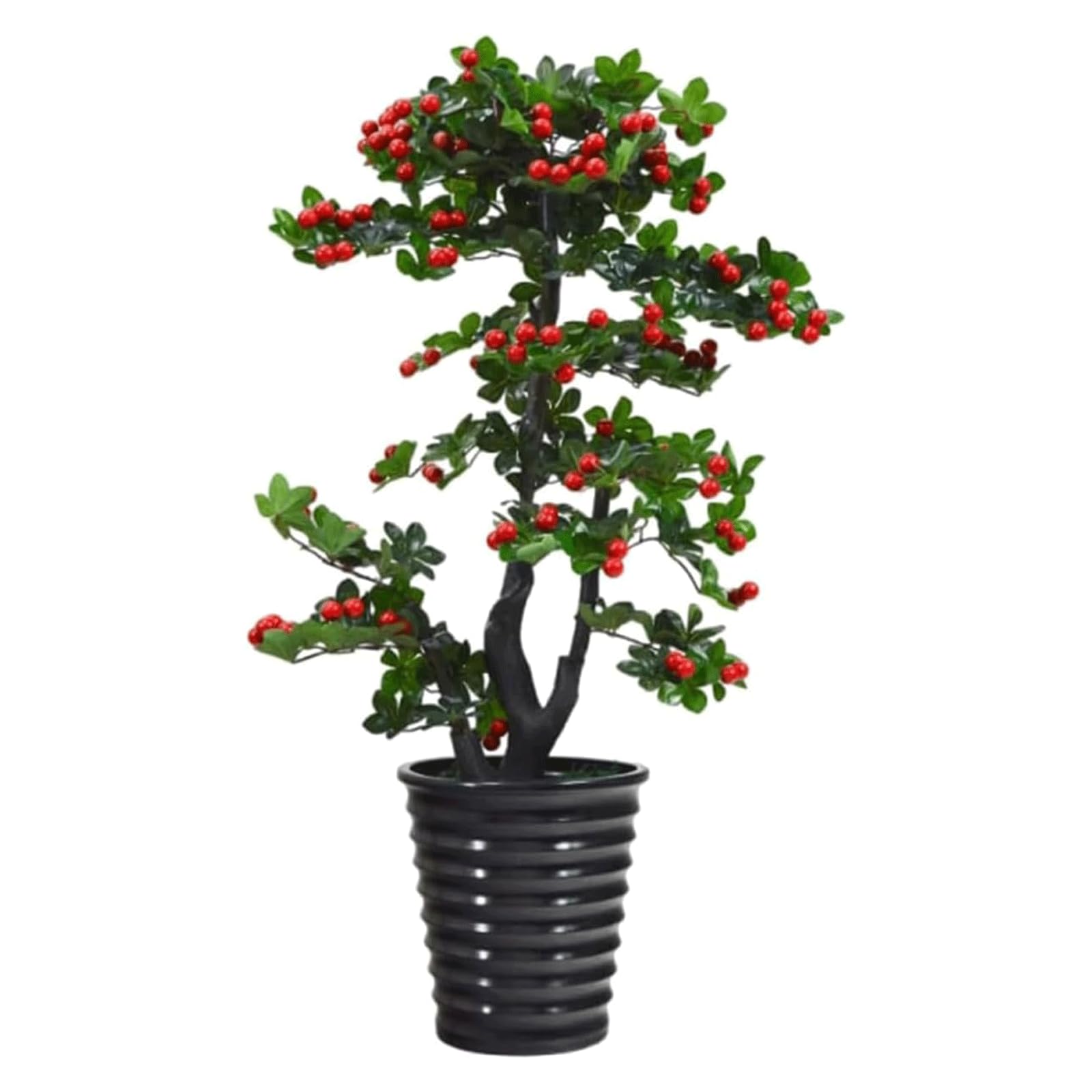 HCZKIUJY Artificial Tree 4.1ft Fake Tree Artificial Cherry Fruit Tree Fake Plants Bonsai Faux Tree for Indoor Outdoor Home Decoration