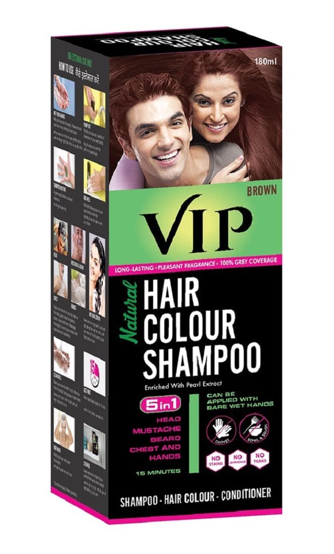 Avoka NaturalsVIP Hair Colour Shampoo 180ml (Brown)