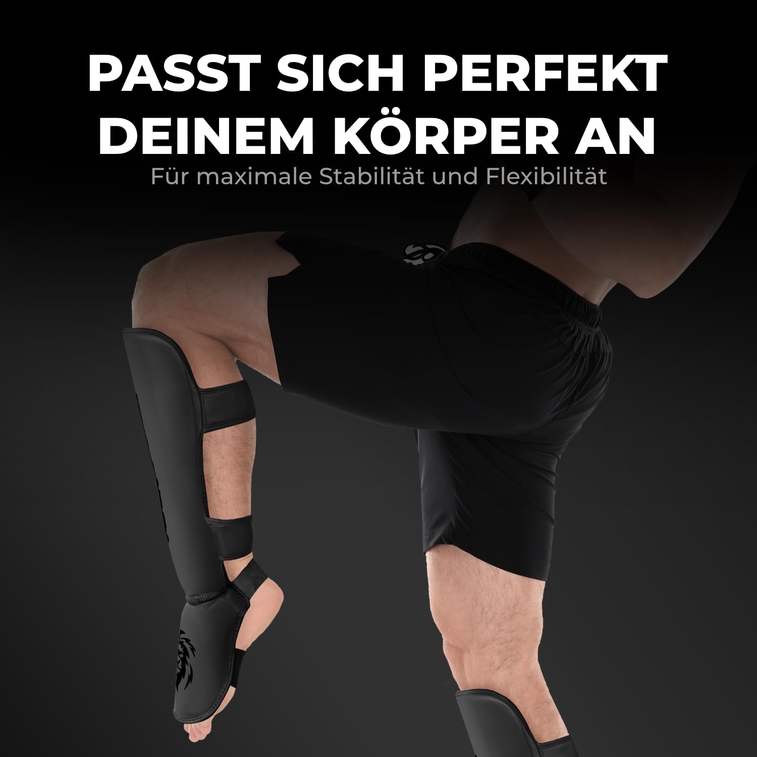 FIGHTR® Schienbeinschoner - mit perfektem Sitz und idealer Polsterung | Dicker Schienbeinschutz für Kicks im Kickboxen, MMA, Muay Thai und weitere Kampfsportarten