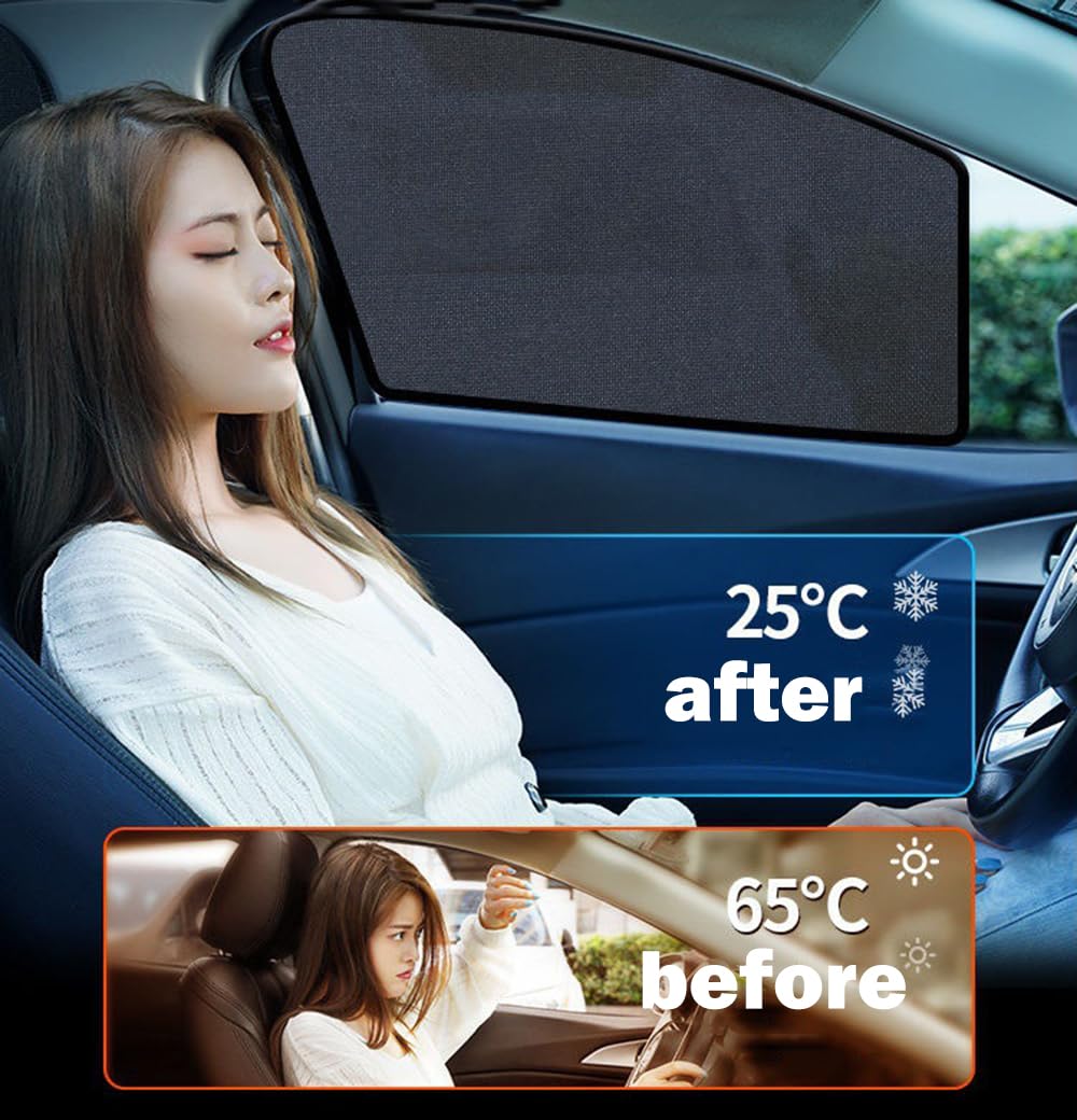 SUROK Tendine Parasole Auto per H-Onda HR-V hrv vezel 2022 2023, Auto Finestrini Laterali Parasole Magnetica Protezione UV Privacy Anti-Zanzara Antipolvere,Set of 7 Pieces