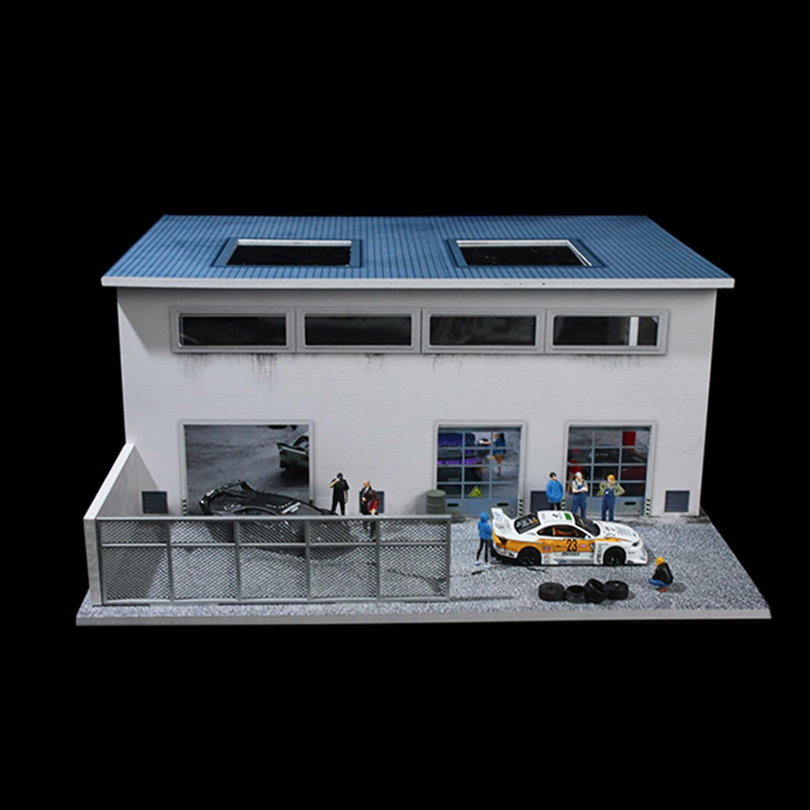 Vetrina LED Garage Diorama in scala 1/64 per modellini di auto pressofuse, vetrina illuminata compatibile con Hot Wheels, Matchbox e Mini GT Collectibles
