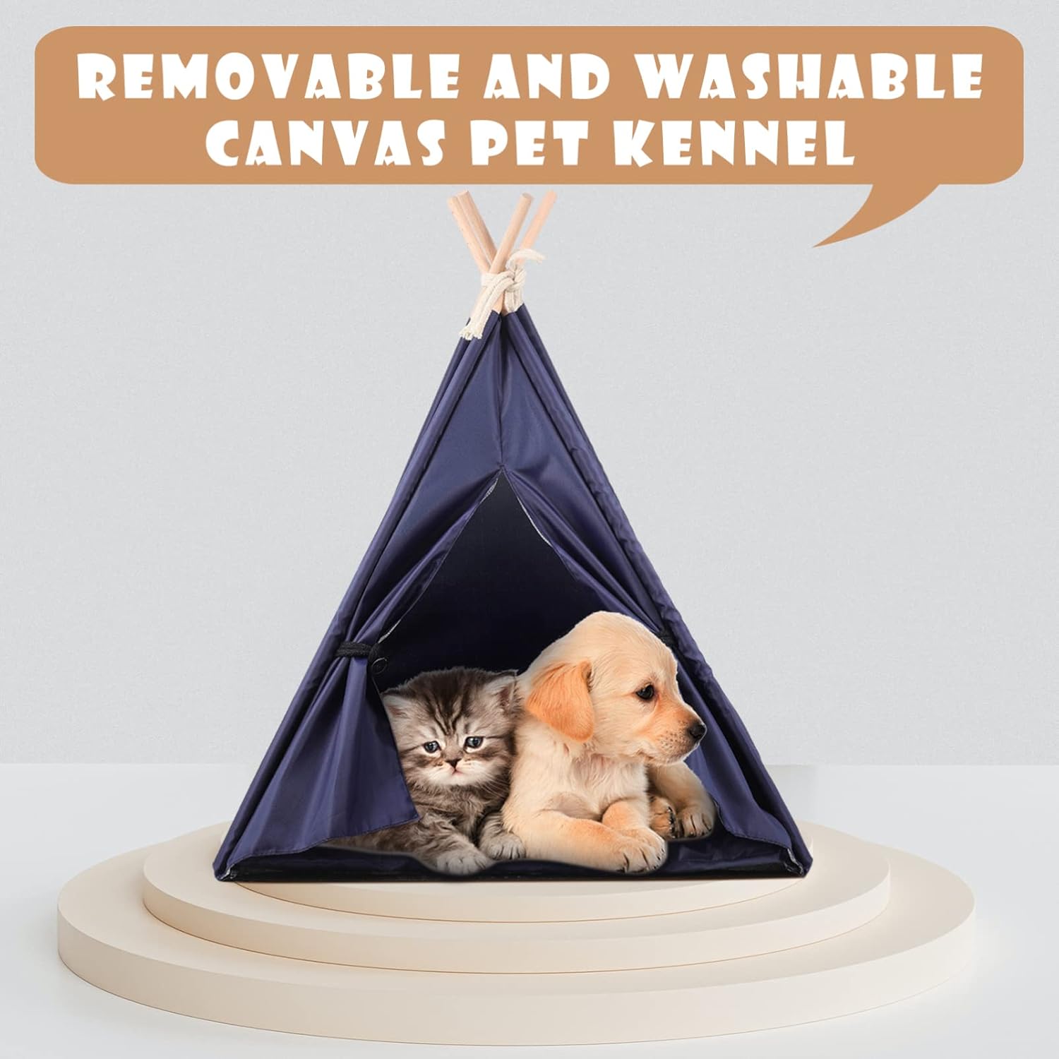 Dog Tent Bed Washable Indoor Kennel for Dogs Cats Removable Design Pet Teepee for All Seasons Durable Oxford Hiding Space for Pets