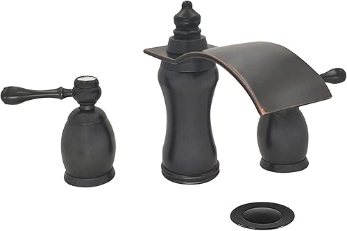 Wovier Grifo de lavabo de bronce aceitado de 8 a 16 pulgadas grifo de lavabo de dos asas grifo de lavabo de tres agujerosgrifo mezclador de lavabo
