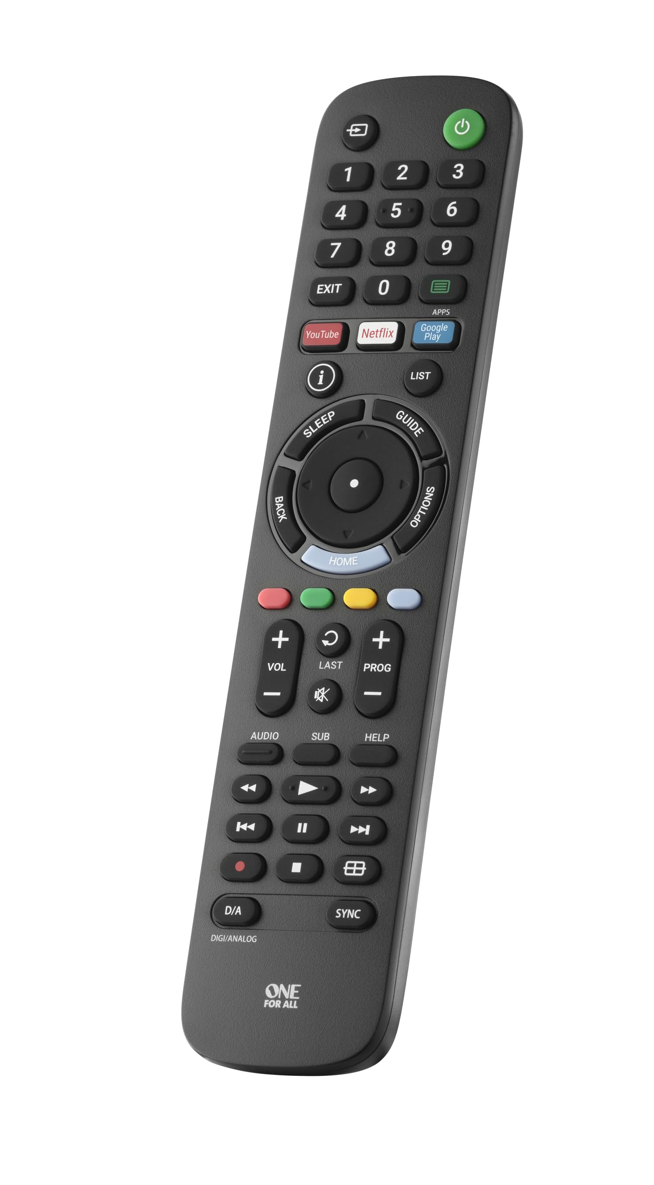 Telecomando sostitutivo per TV Sony di One For All – Funziona con TUTTI i televisori Sony – Funzione di apprendimento – nero – URC4912