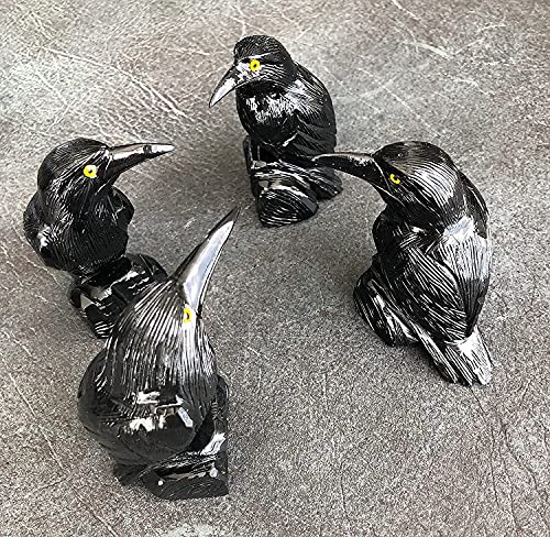 3.1" Black Onyx Raven Hand Carved Decorative Crystal Crow Figurine Natural Mineral Sculpture Collectible Stone Bird Statuette - Peru (1Pc) #TOP6