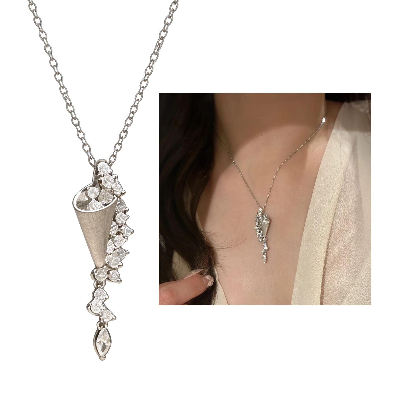 Bella collana con ciondolo a forma di imbuto intricata e accento creativo regalo alla moda per collana di compleanno a forma di stella