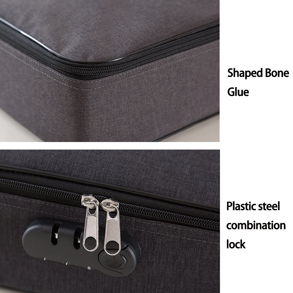 Portadocumenti Moto, Borsa Portadocumenti Impermeabile con Lucchetto, Custodia per File a 2 Strati, Borsa Portadocumenti Portatile da Viaggio per la casa per Laptop, Documenti, certificati