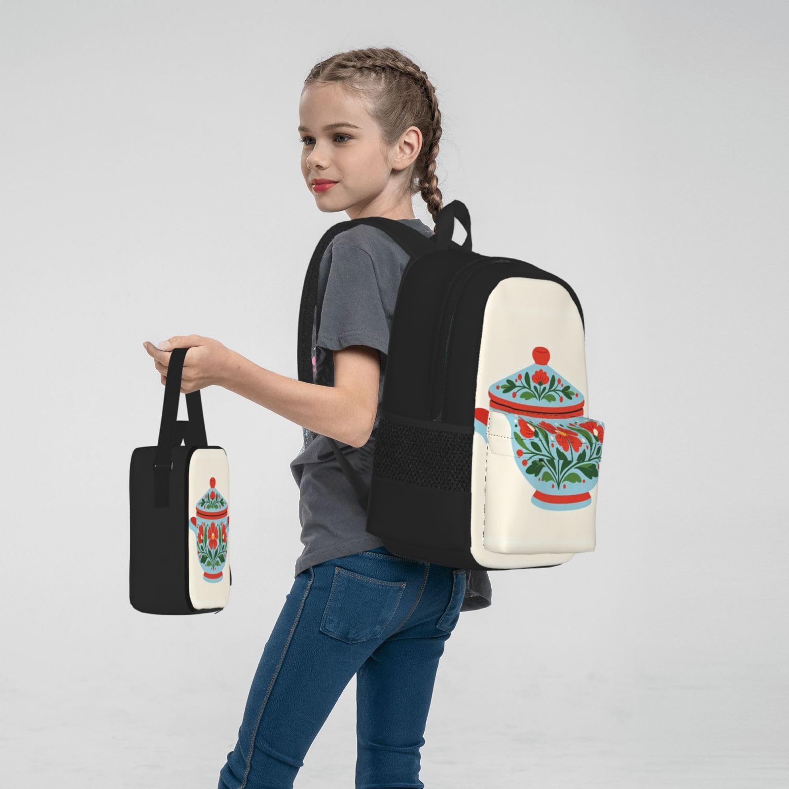 Dala Painting - Juego de mochila de almuerzo 3 en 1, bolsa de viaje para viajeros, bolsa de almuerzo aislada para el trabajo con funda para laptop